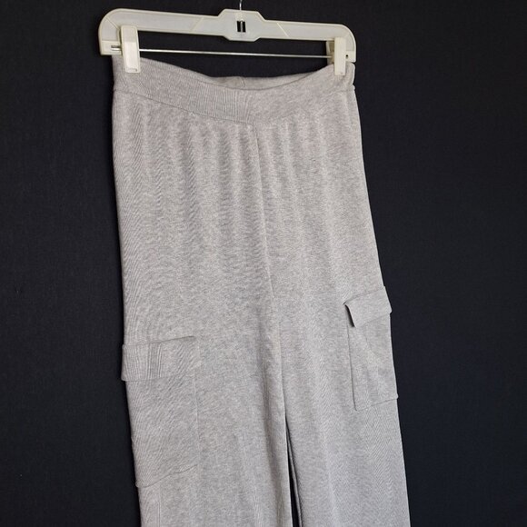 💙 Pink Rose Soft Knit Straight Leg Thick Warm Elastic Waist Pants Size S/M Cozy - Picture 6 of 8